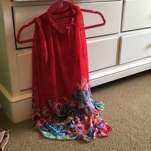 Anthropology Red Sleeveless Shirt